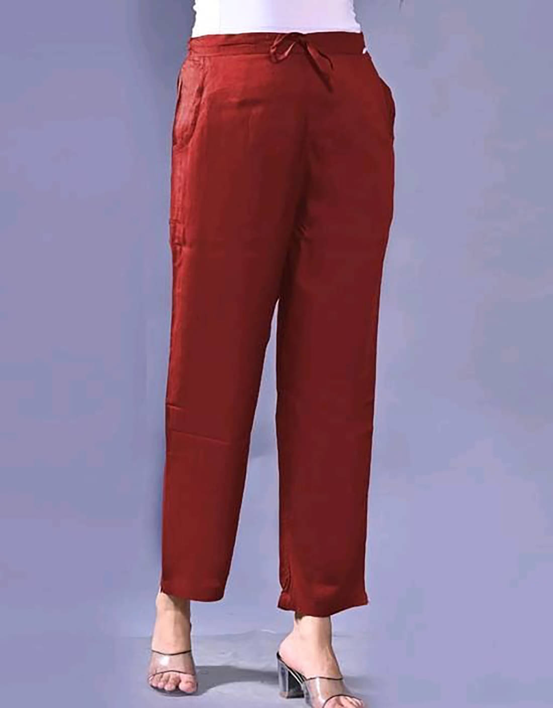     			OuterWear Pack of 1 Cotton Blend Regular Women's Casual Pants ( Maroon )