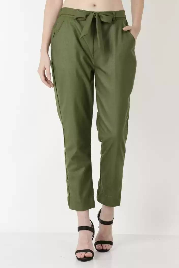     			OuterWear Pack of 1 Cotton Regular Women's Formal Pants ( Green )