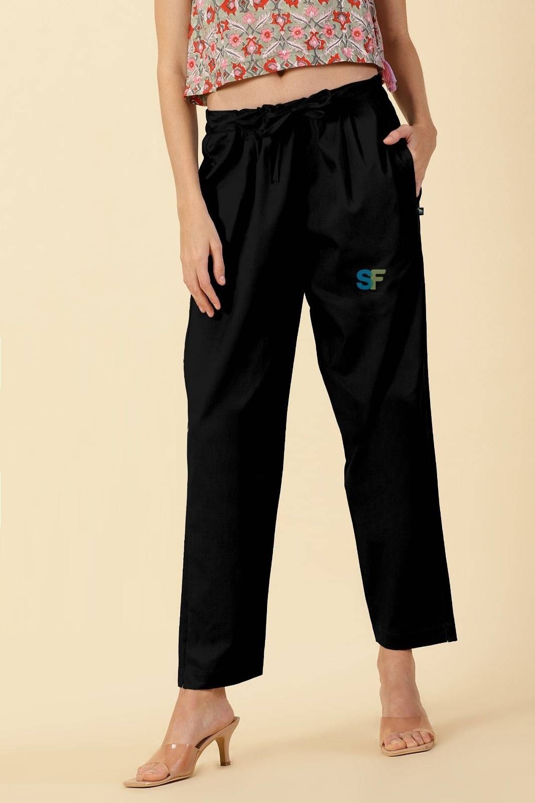     			OuterWear Pack of 1 Cotton Blend Regular Women's Casual Pants ( Black )