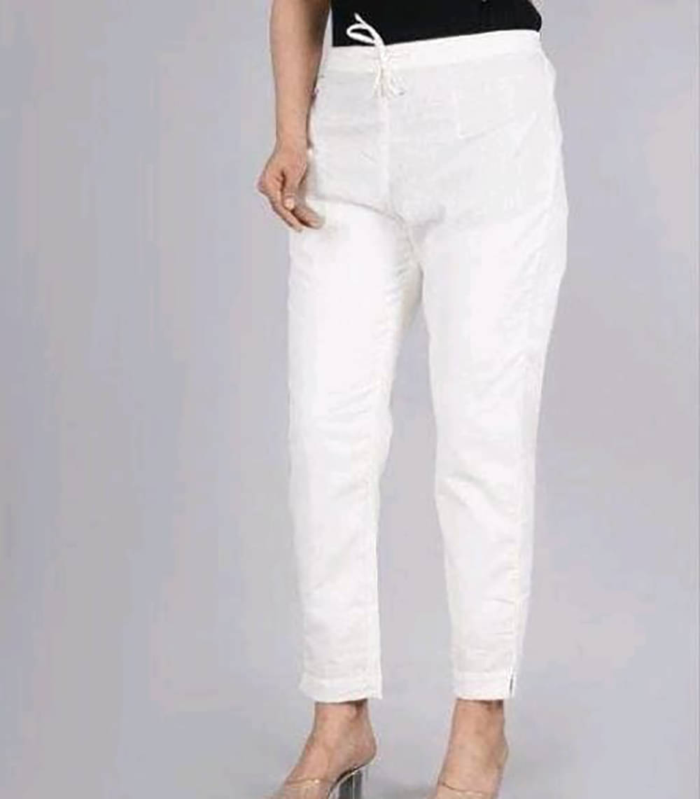     			OuterWear Pack of 1 Cotton Blend Slim Women's Casual Pants ( White )
