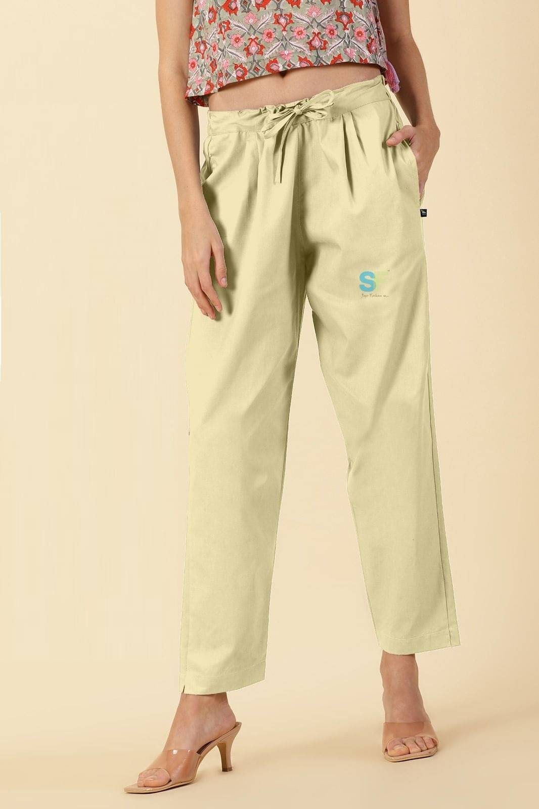     			OuterWear Pack of 1 Cotton Blend Regular Women's Casual Pants ( Beige )