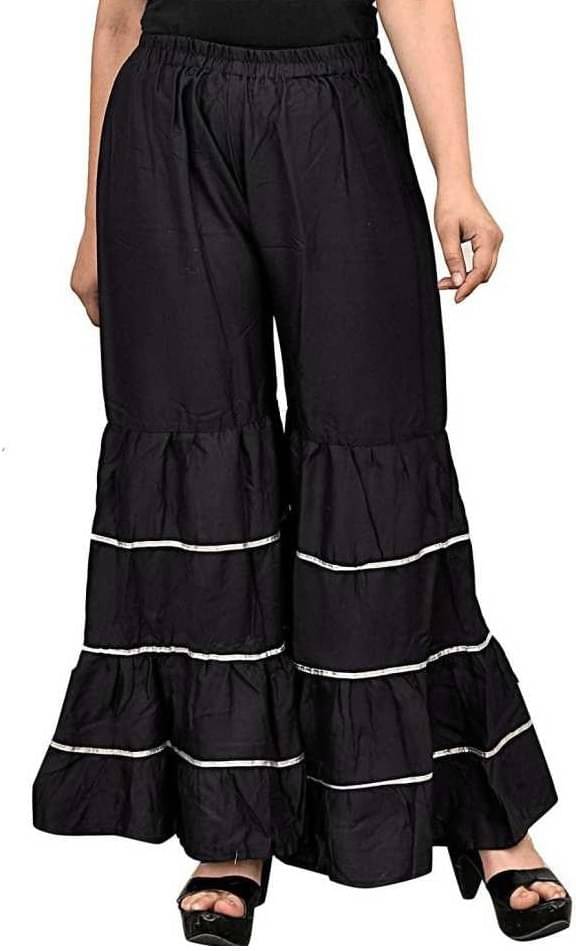 OuterWear Pack of 1 Viscose Regular Women's Palazzos ( Black ) OuterWear Pack of 1 Viscose Regular Women's Palazzos ( Black )
