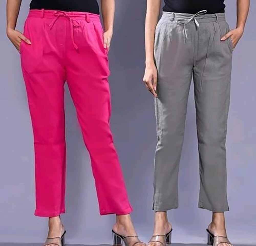     			OuterWear Pack of 2 Cotton Blend Regular Women's Casual Pants ( Multicolor )