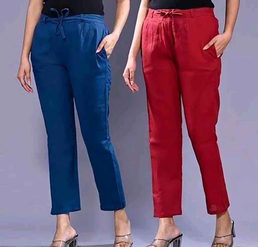     			OuterWear Pack of 2 Cotton Blend Regular Women's Casual Pants ( Multicolor )