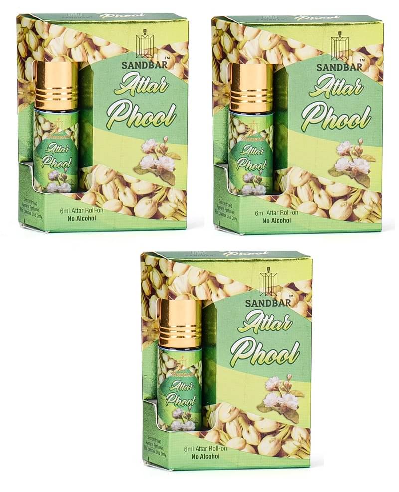     			SANDBAR Jasmine Non- Alcoholic 50ml Attar ( Pack of 3 )