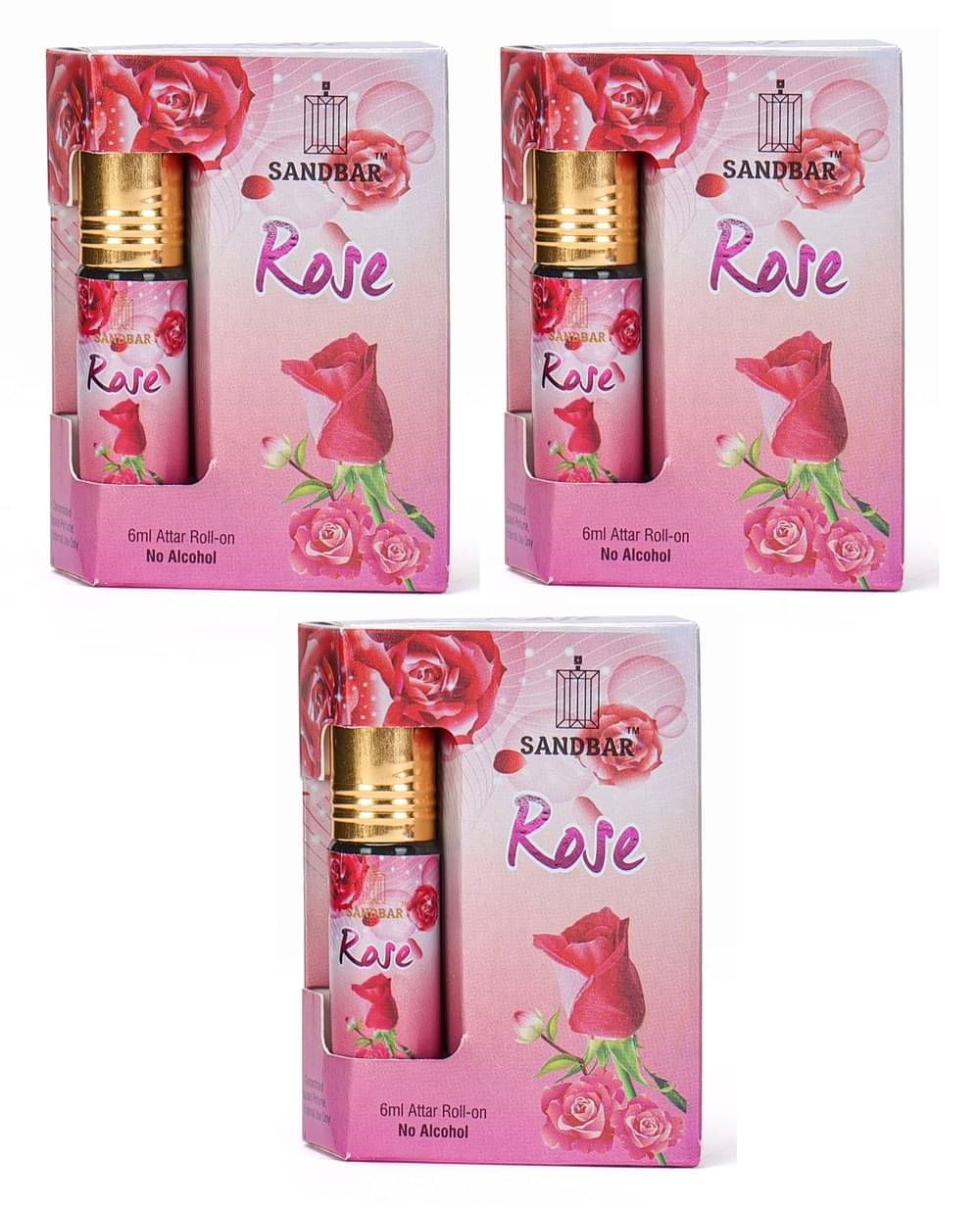     			SANDBAR Rose Non- Alcoholic 50ml Attar ( Pack of 3 )