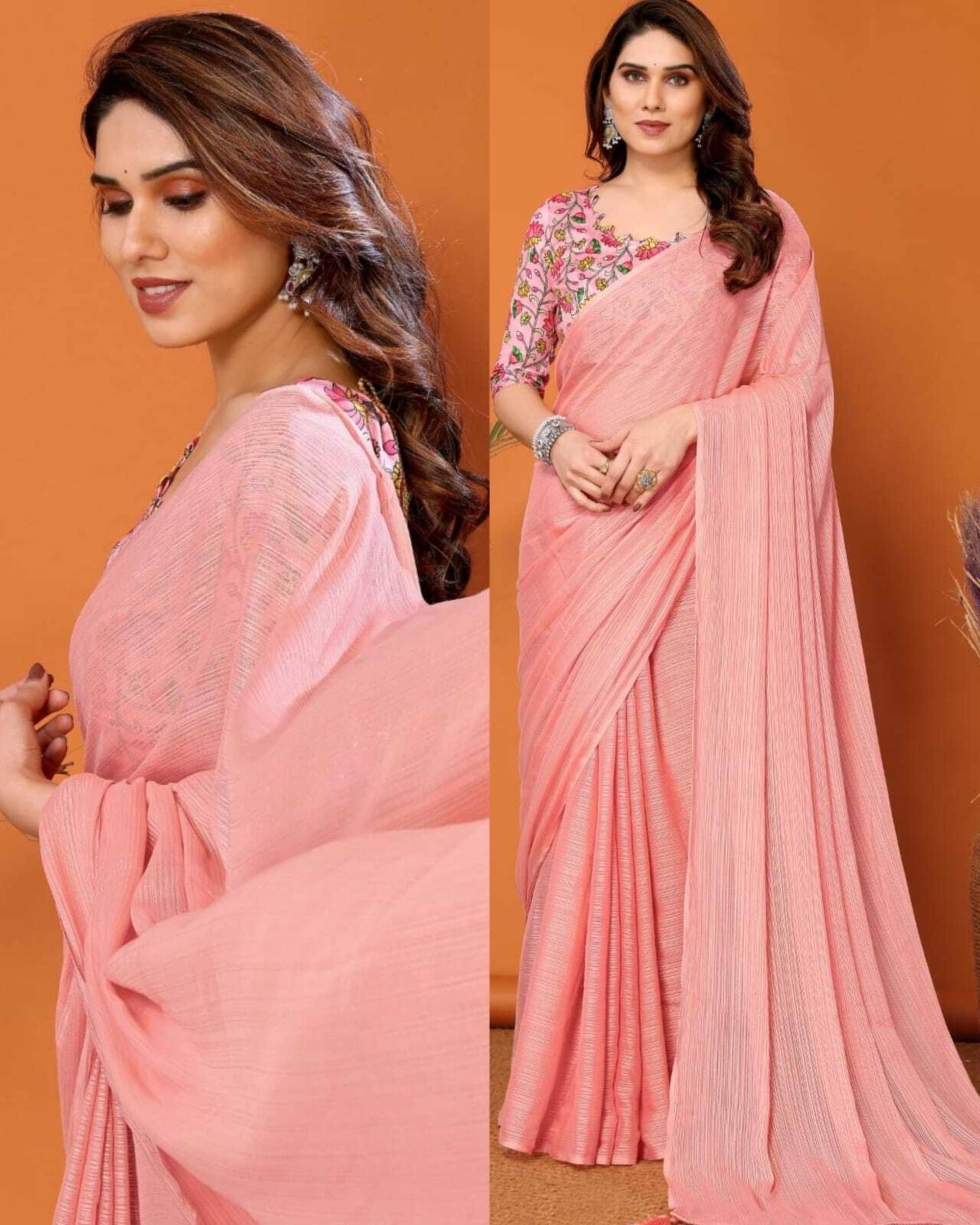 SARIK FASHION Silk Striped Saree With Unstitched Blouse Piece ( Orange ) SARIK FASHION Silk Striped Saree With Unstitched Blouse Piece ( Orange )