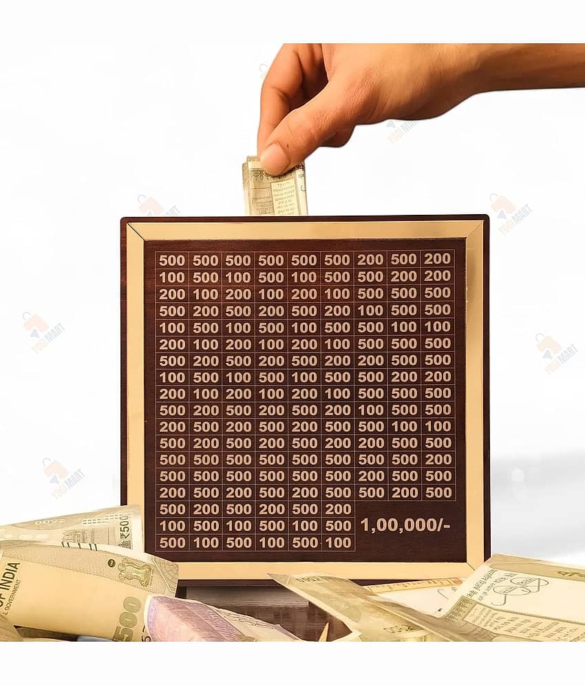 SKYVILLA Wood Brown Others Piggy Bank ( Pack of 1 ) - Stationery | Buy online on ZillyBuy