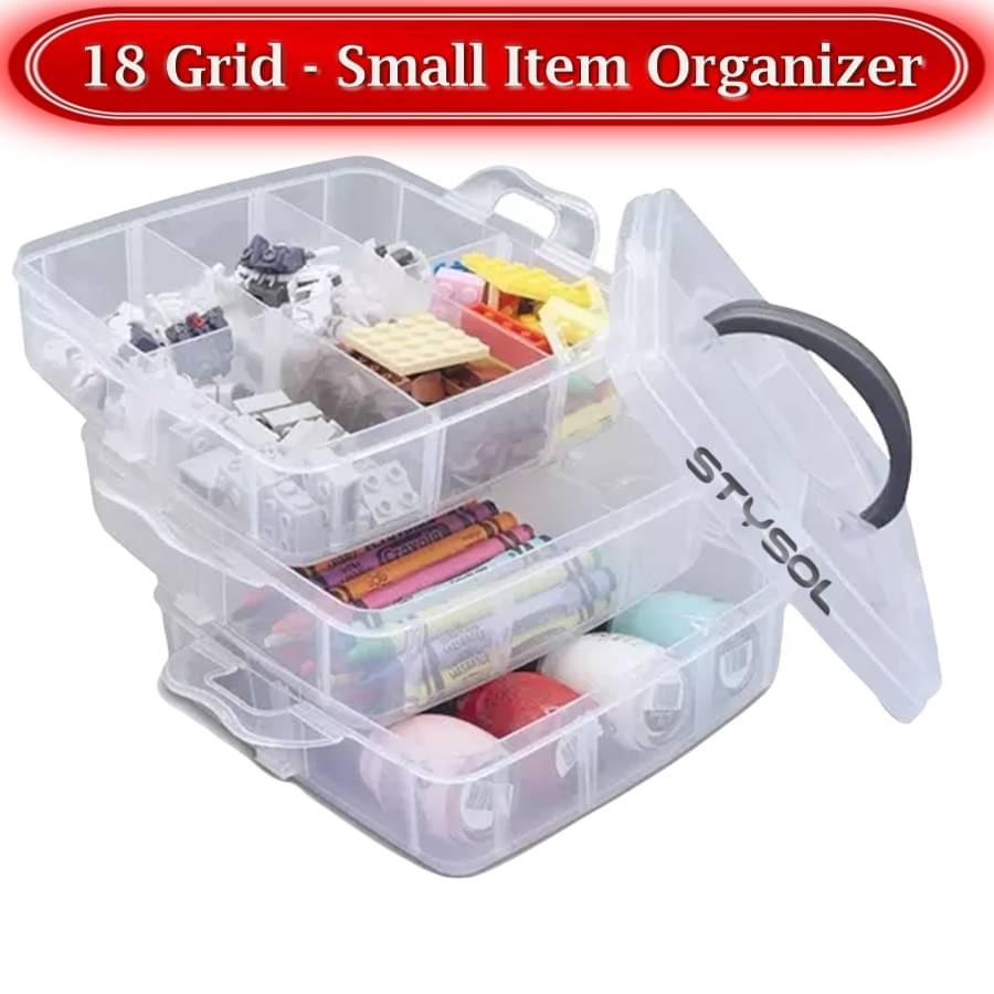     			Stysol Jewelry Organiser Box with 18 Grids Partitions Storage Box, Vanity box, Storage Boxes |Jewelry Box,  Box