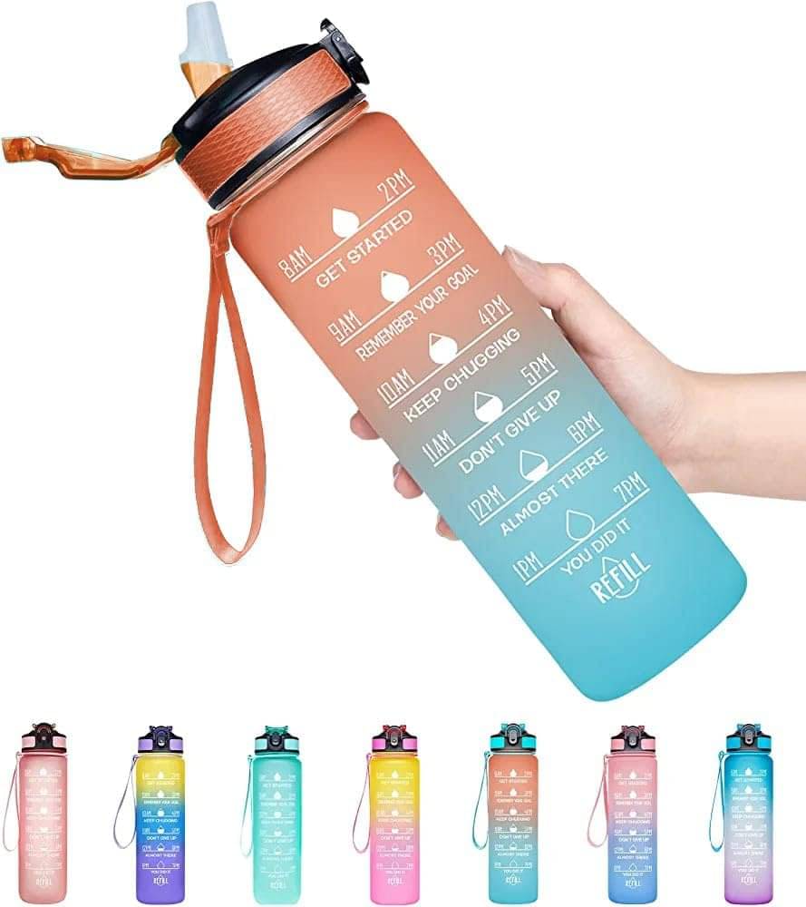 Stysol Motivational Time Marker Multicolour Plastic Water Bottle 1000 mL ( Set of 1 ) Stysol Motivational Time Marker Multicolour Plastic Water Bottle 1000 mL ( Set of 1 )