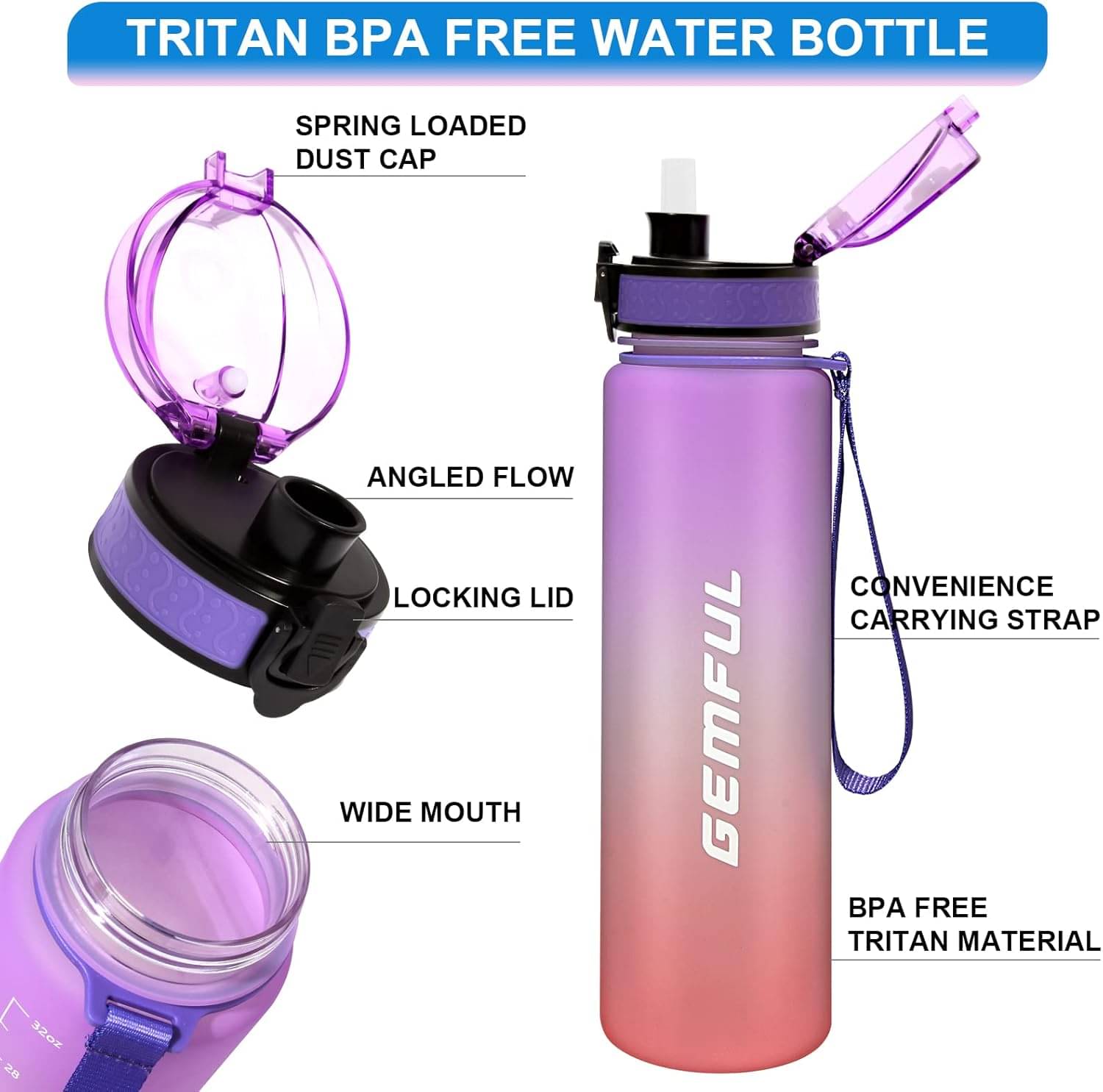     			Stysol Motivational Time Marker Multicolour Plastic Water Bottle 1000 mL ( Set of 1 )