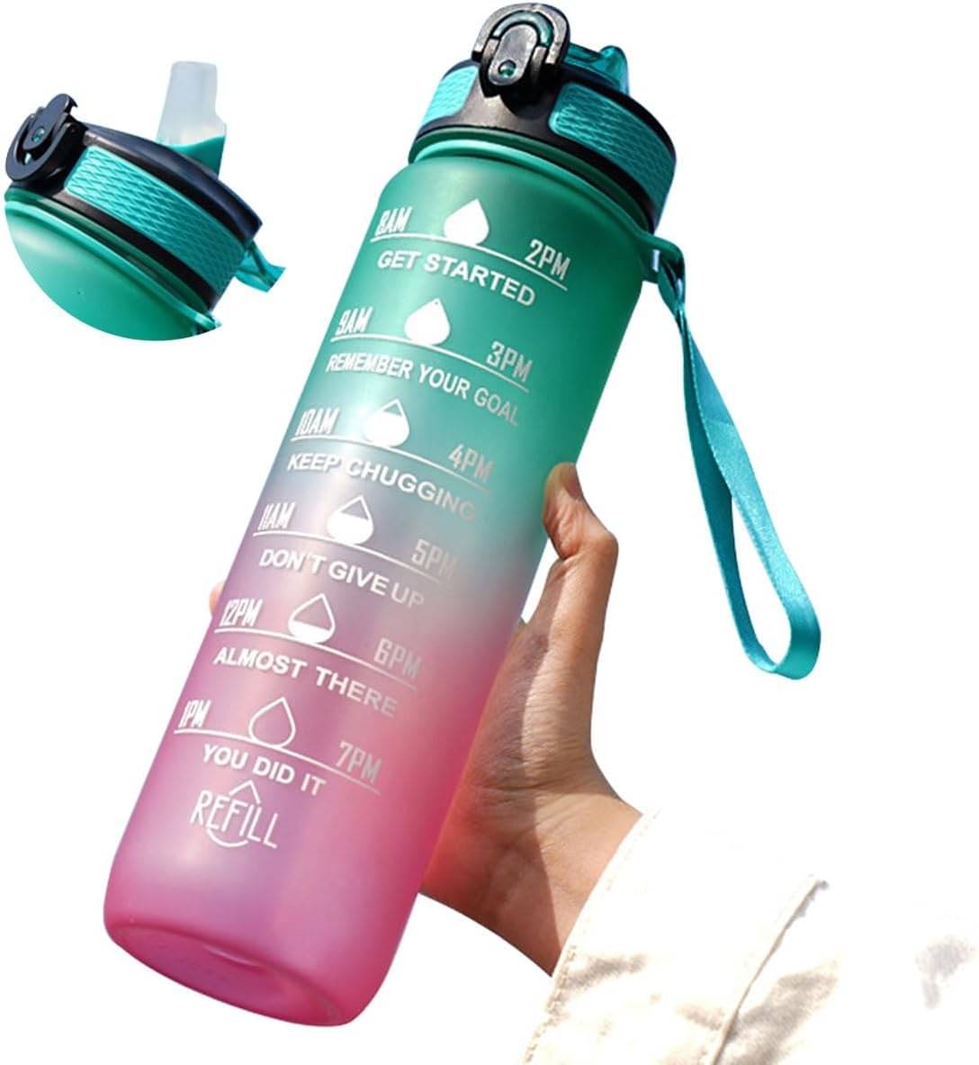 Stysol Motivational Time Marker Multicolour Plastic Water Bottle 1000 mL ( Set of 1 ) Stysol Motivational Time Marker Multicolour Plastic Water Bottle 1000 mL ( Set of 1 )