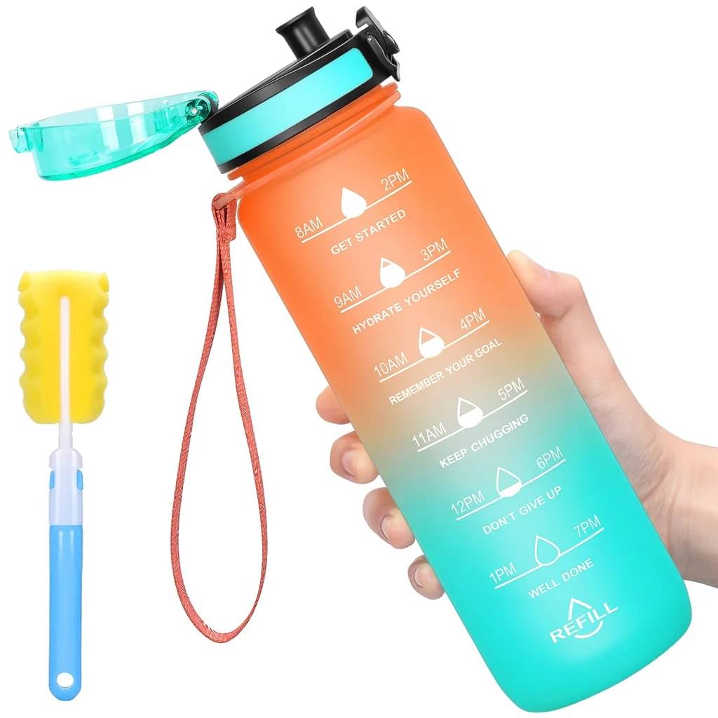     			Stysol Motivational Time Marker Multicolour Plastic Water Bottle 1000 mL ( Set of 1 )