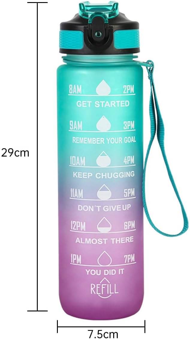 Stysol Motivational Time Marker Multicolour Plastic Water Bottle 1000 mL ( Set of 1 ) Stysol Motivational Time Marker Multicolour Plastic Water Bottle 1000 mL ( Set of 1 )