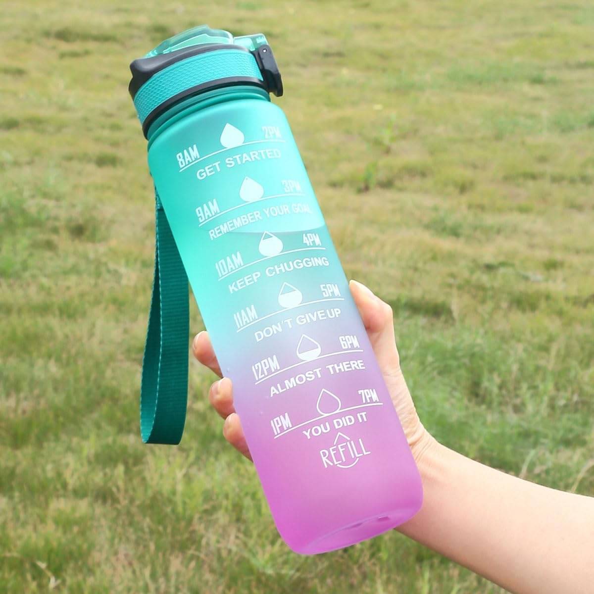 Stysol Motivational Time Marker Multicolour Plastic Water Bottle 1000 mL ( Set of 1 ) Stysol Motivational Time Marker Multicolour Plastic Water Bottle 1000 mL ( Set of 1 )