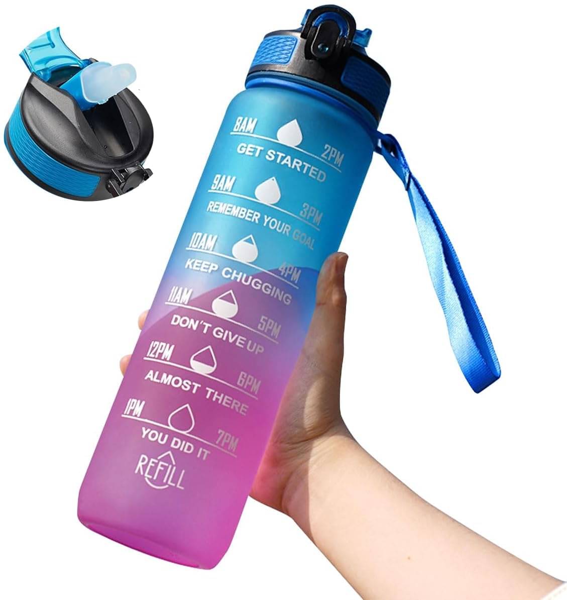 Stysol Motivational Time Marker Multicolour Plastic Water Bottle 1000 mL ( Set of 1 ) Stysol Motivational Time Marker Multicolour Plastic Water Bottle 1000 mL ( Set of 1 )