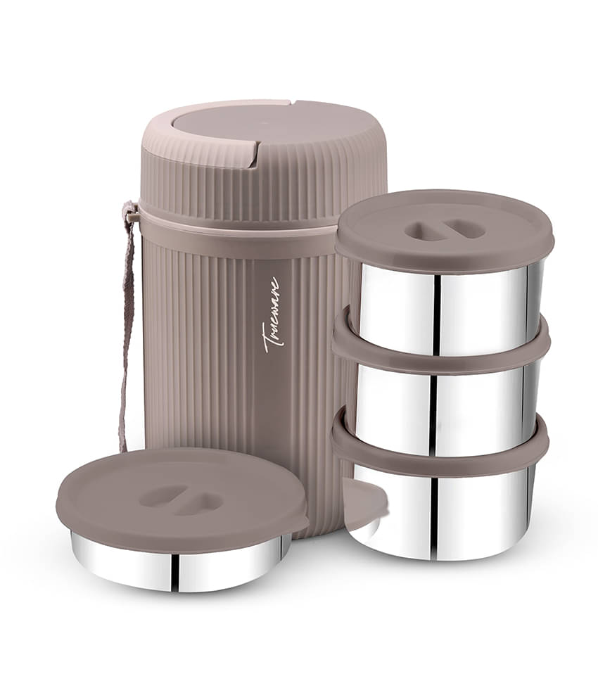     			Trueware Grub 4 Plastic & Stainless Steel Insulated Lunch Box 4 - Container ( Pack of 1 )