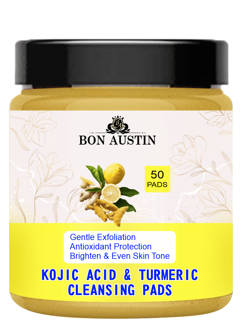     			Turmeric & Kojic Acid Face Cleansing Pads with Vitamin C, Retinol & Chamomile Hydrolate 50 Pcs Pack of 1