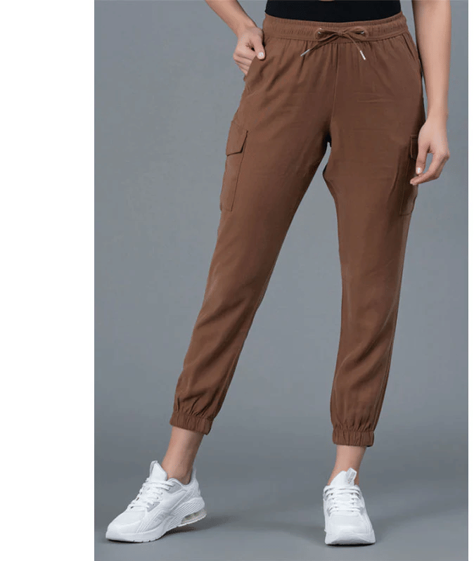     			Unicus Apparel Pack of 1 Cotton Blend Wide Leg Women's Joggers ( Brown )