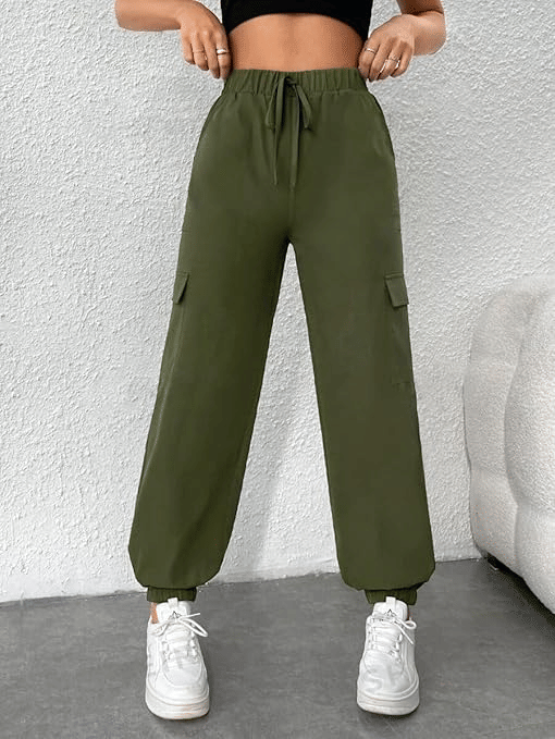    			Unicus Apparel Pack of 1 Cotton Blend Wide Leg Women's Joggers ( Olive )