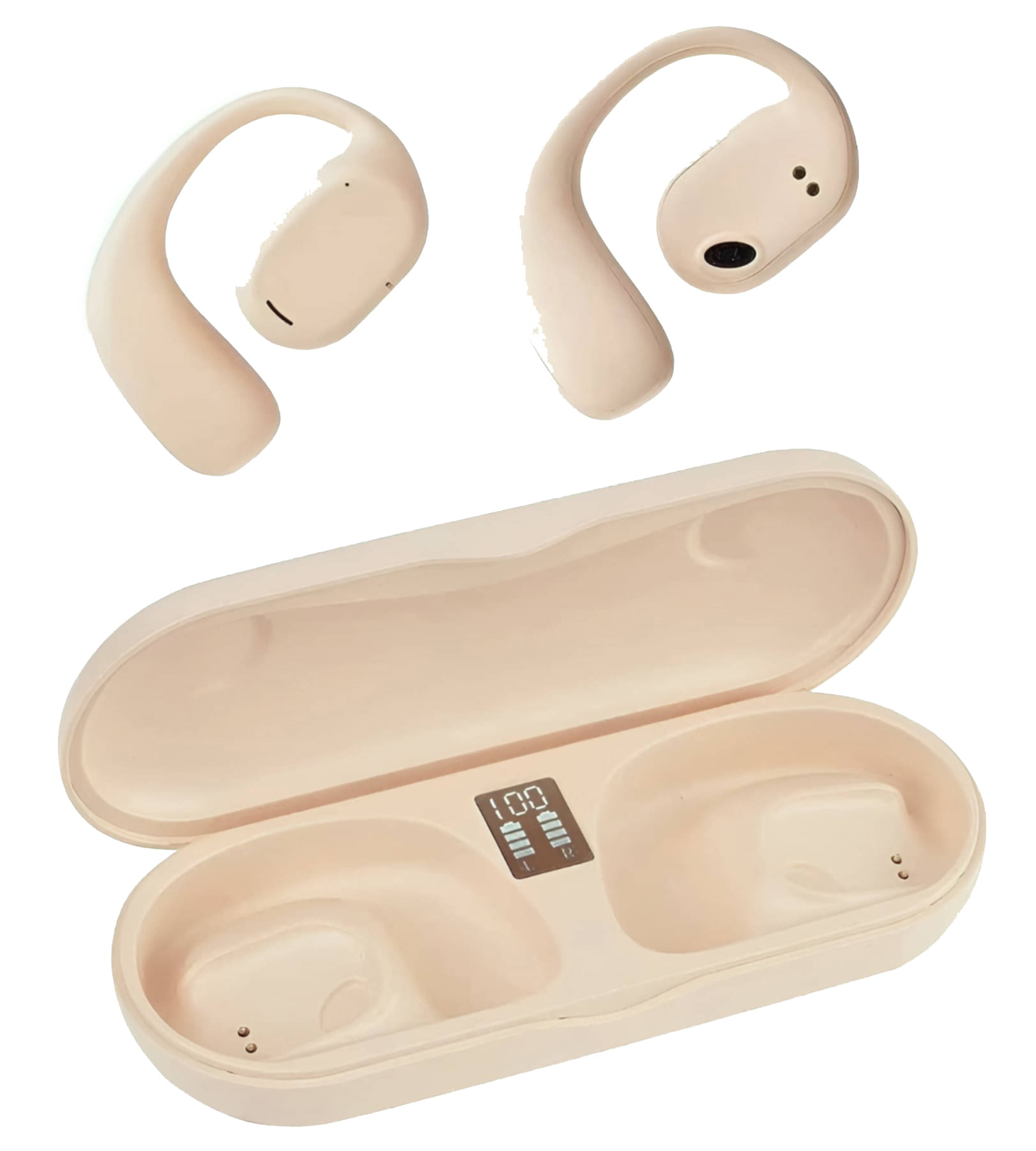     			VERONIC JS70 OPEN EAR OWS Bluetooth True Wireless (TWS) On Ear 30 Hours Playback Comfirtable in ear fit IPX4(Splash & Sweat Proof) Beige