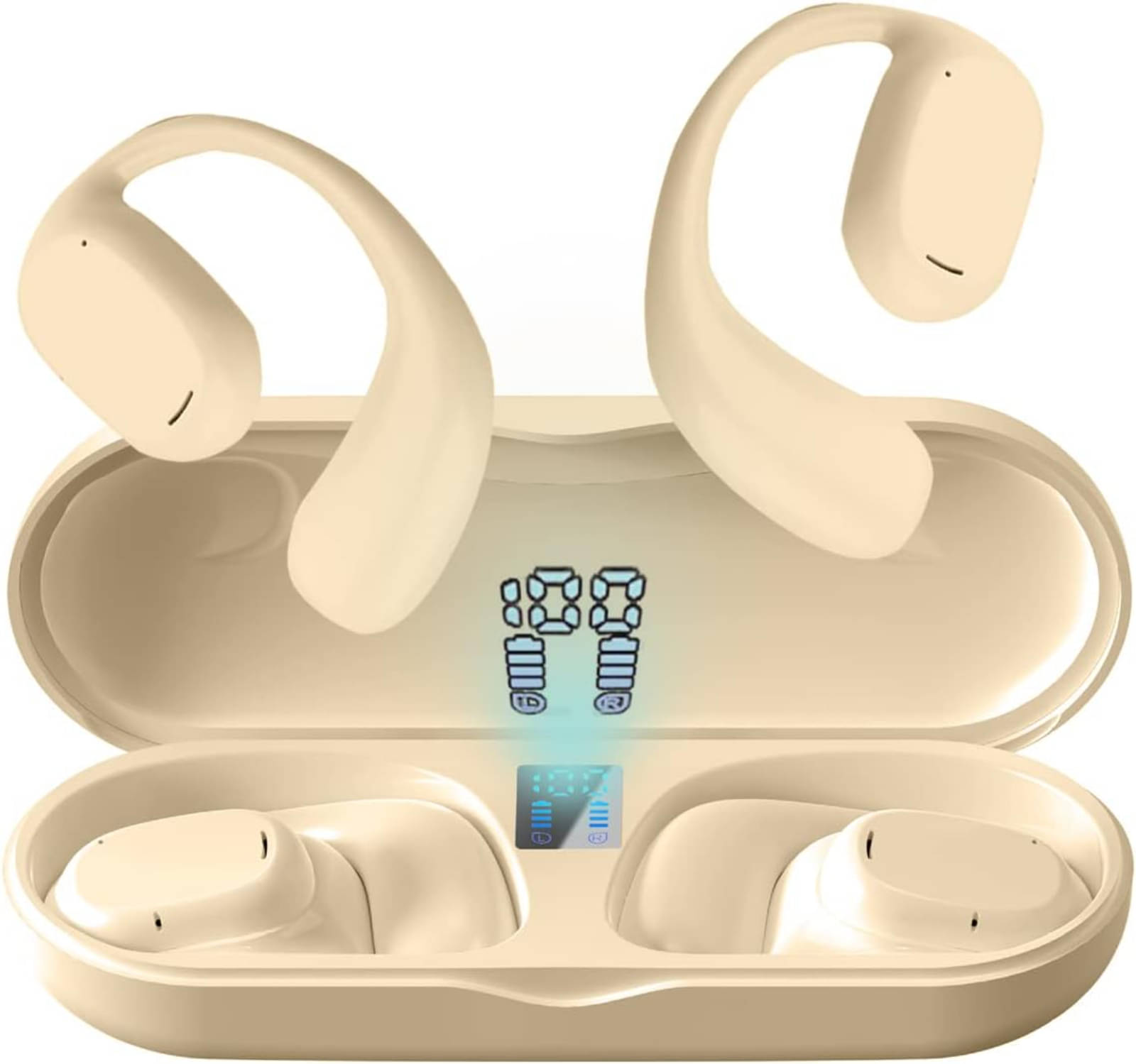 VEhop JS270 OWS OPEN EAR Bluetooth True Wireless (TWS) On Ear 30 Hours Playback Comfirtable in ear fit IPX4(Splash & Sweat Proof) Royal Cream VEhop JS270 OWS OPEN EAR Bluetooth True Wireless (TWS) On Ear 30 Hours Playback Comfirtable in ear fit IPX4(Splash & Sweat Proof) Royal Cream