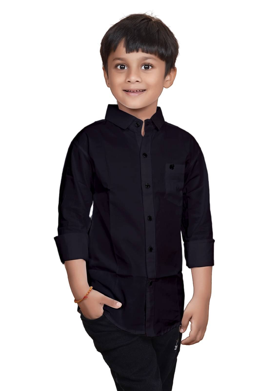 ZAKAR STYLE Pack of 1 Boys Cotton Blend Full Sleeves Shirt ( Black ) ZAKAR STYLE Pack of 1 Boys Cotton Blend Full Sleeves Shirt ( Black )