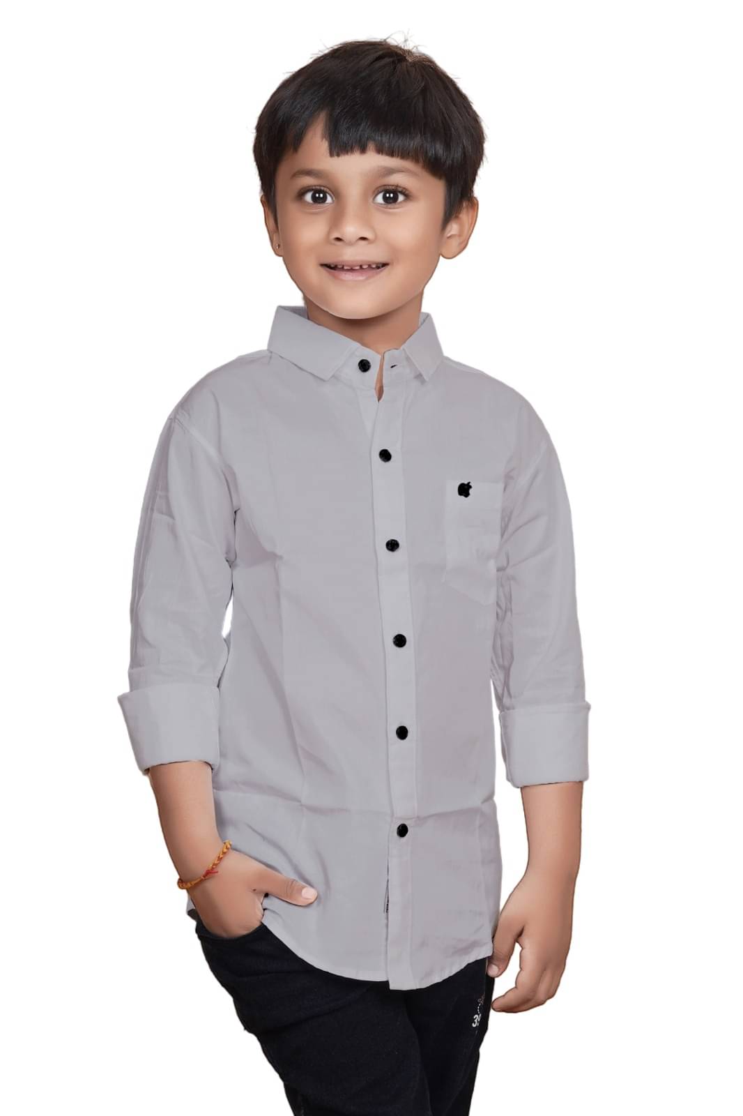ZAKAR STYLE Pack of 1 Boys Cotton Blend Full Sleeves Shirt ( Grey ) ZAKAR STYLE Pack of 1 Boys Cotton Blend Full Sleeves Shirt ( Grey )