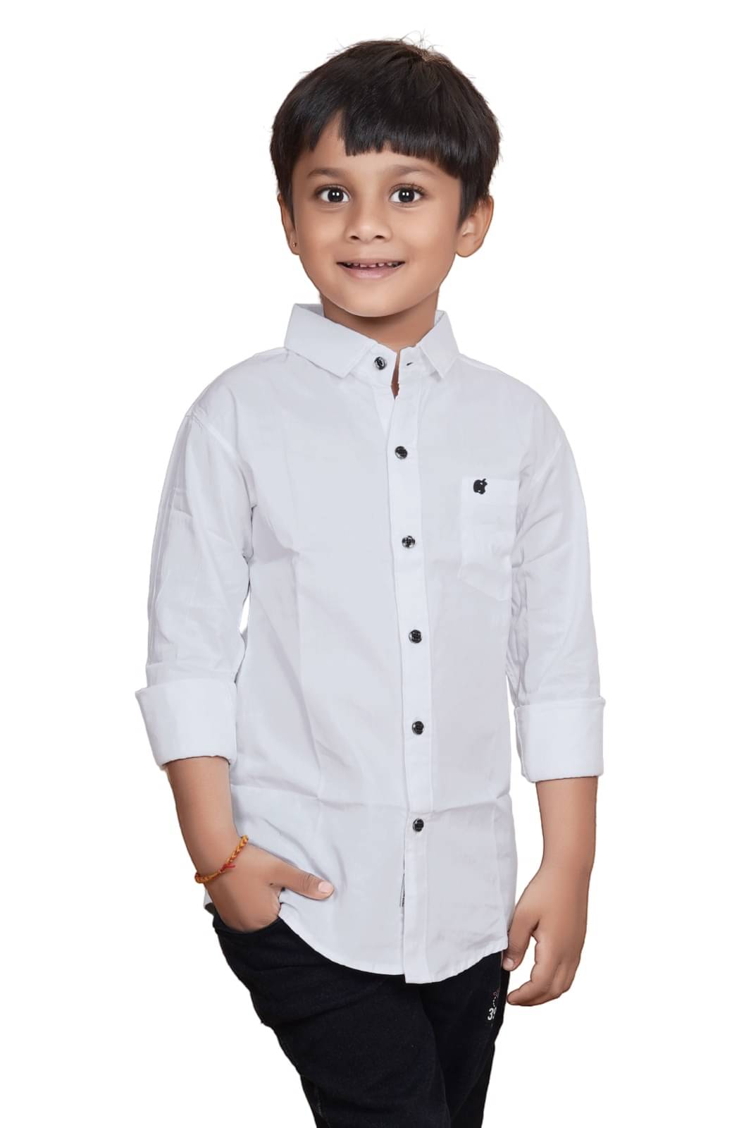 ZAKAR STYLE Pack of 1 Boys Cotton Blend Full Sleeves Shirt ( White )     			ZAKAR STYLE Pack of 1 Boys Cotton Blend Full Sleeves Shirt ( White )