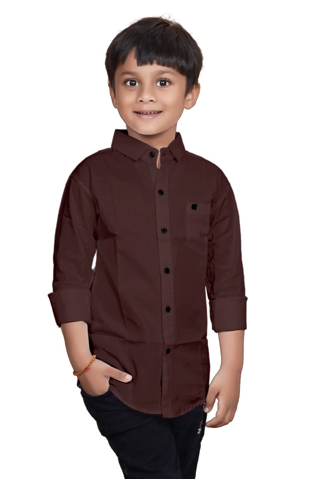     			ZAKAR STYLE Pack of 1 Boys Cotton Blend Full Sleeves Shirt ( Brown )