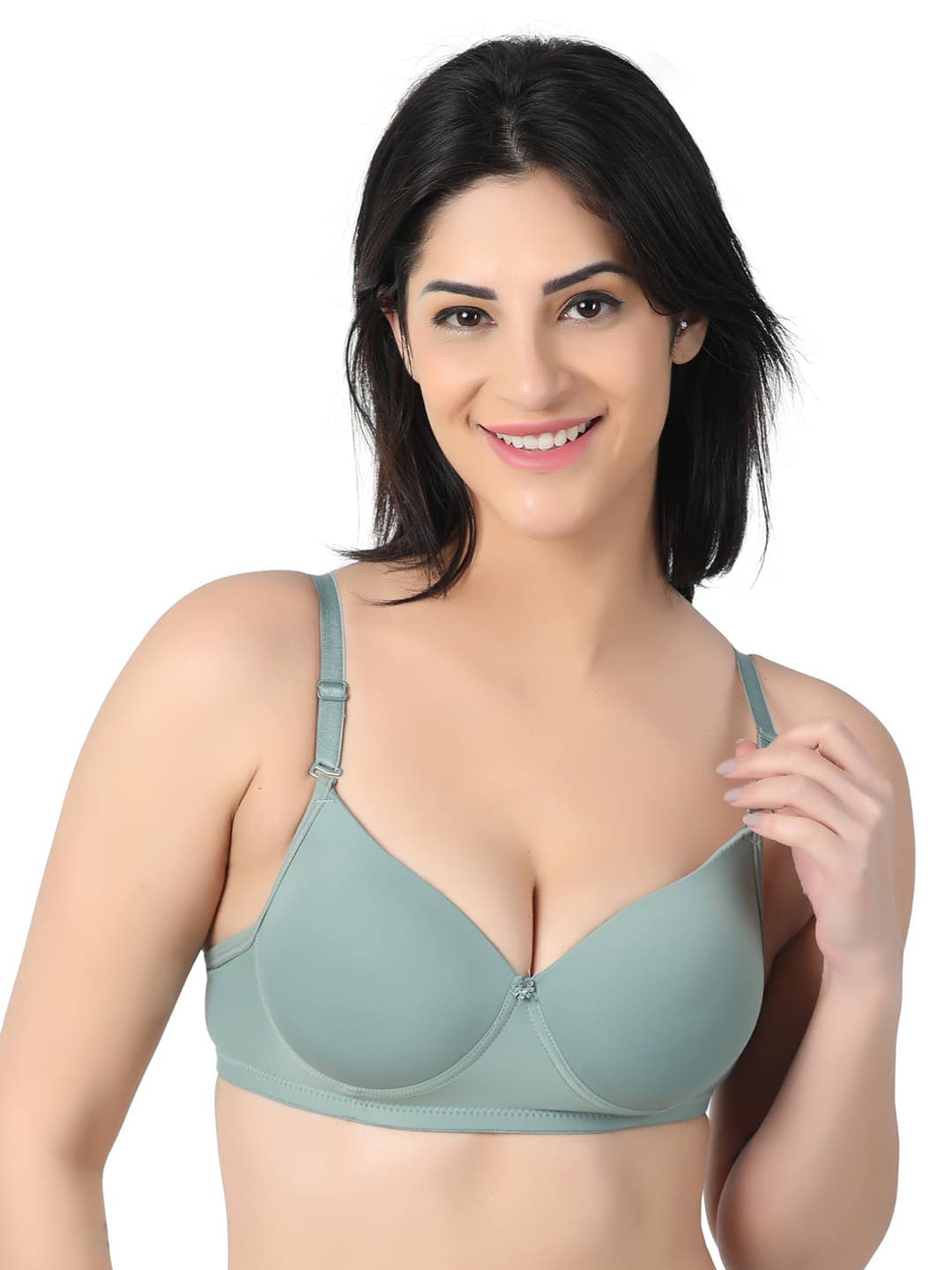Arc de Shapes Pack of 1 Nylon Lightly Padded T-Shirt Bra For Women ( Green ) Arc de Shapes Pack of 1 Nylon Lightly Padded T-Shirt Bra For Women ( Green )