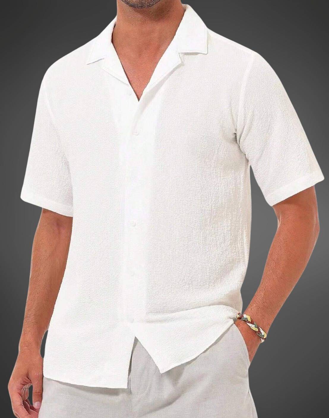 BEAUE Poly Cotton Regular Fit Printed Half Sleeves Men's Casual Shirt - White ( Pack of 1 ) BEAUE Poly Cotton Regular Fit Printed Half Sleeves Men's Casual Shirt - White ( Pack of 1 )
