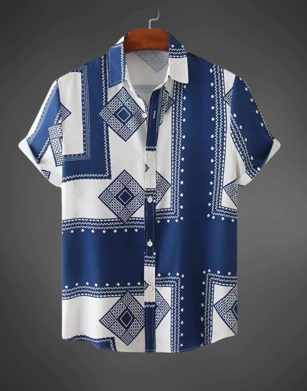     			BEAUE Poly Cotton Regular Fit Printed Half Sleeves Men's Casual Shirt - Navy Blue ( Pack of 1 )
