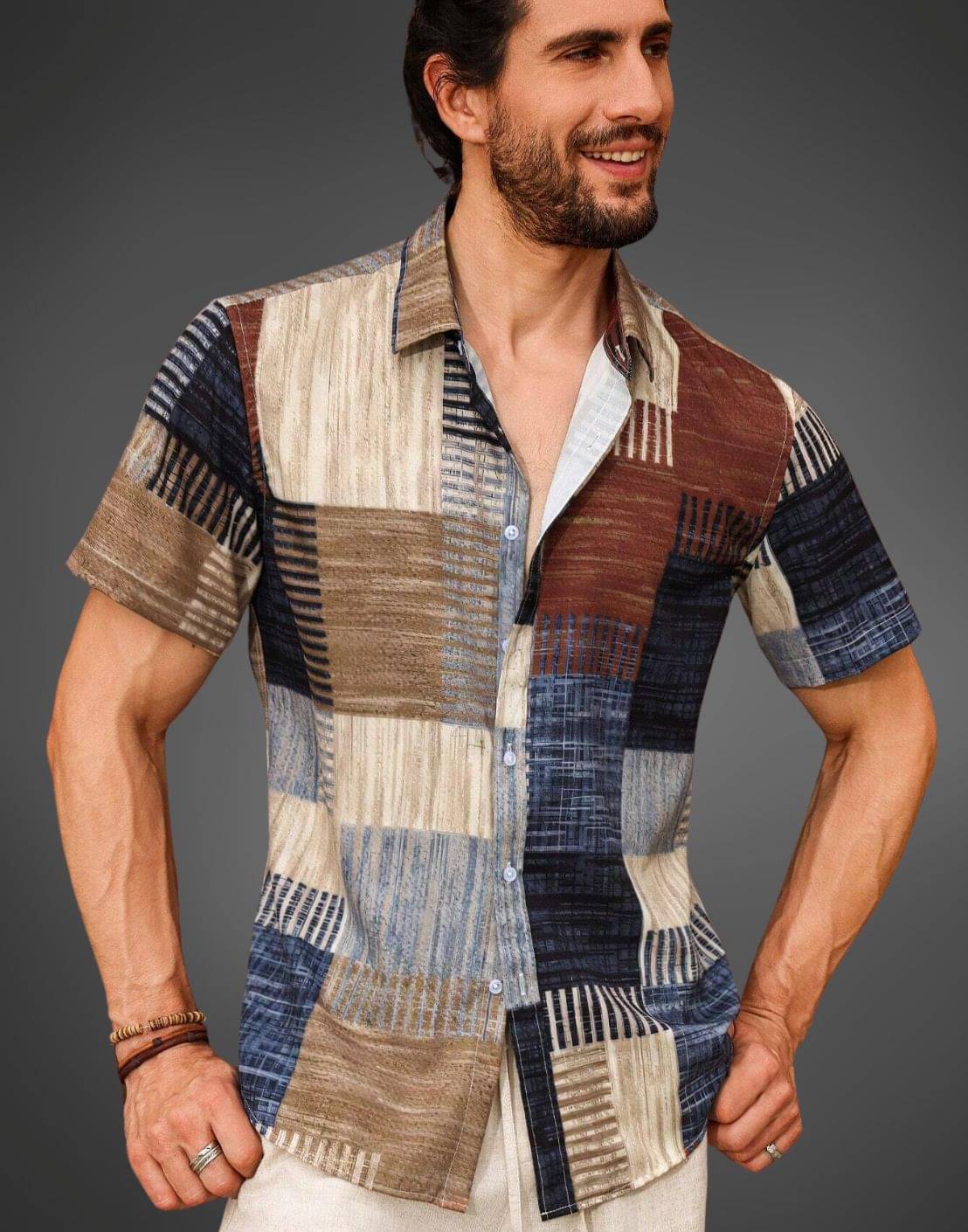 BEAUE Poly Cotton Regular Fit Printed Half Sleeves Men's Casual Shirt - Beige ( Pack of 1 ) BEAUE Poly Cotton Regular Fit Printed Half Sleeves Men's Casual Shirt - Beige ( Pack of 1 )