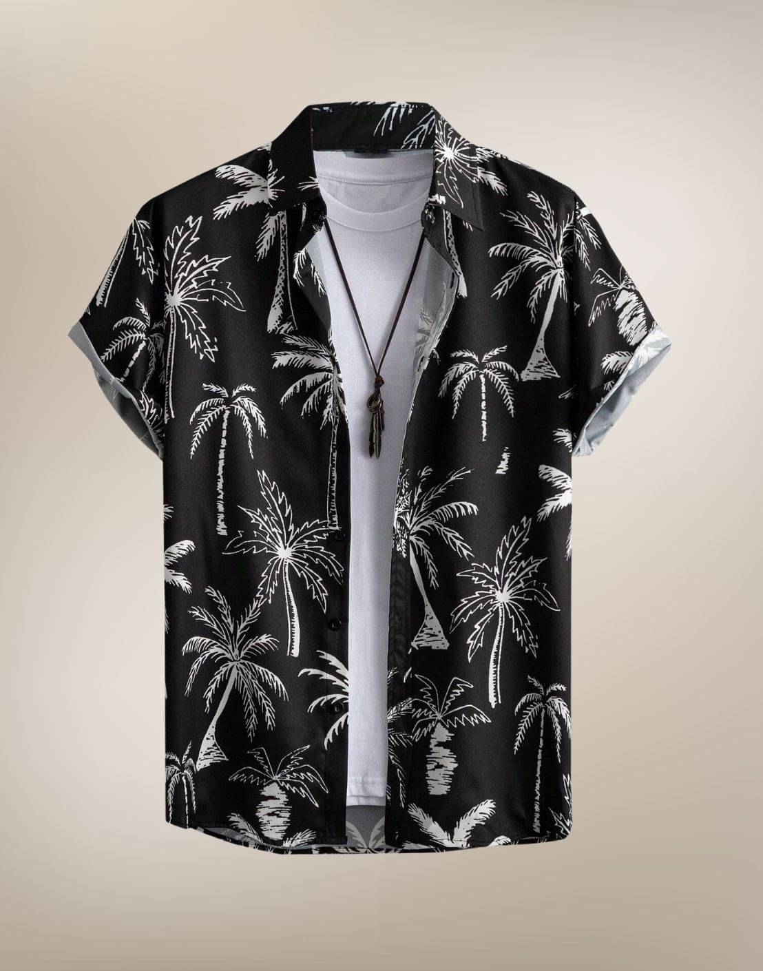     			BEAUE Poly Cotton Regular Fit Printed Half Sleeves Men's Casual Shirt - Black ( Pack of 1 )