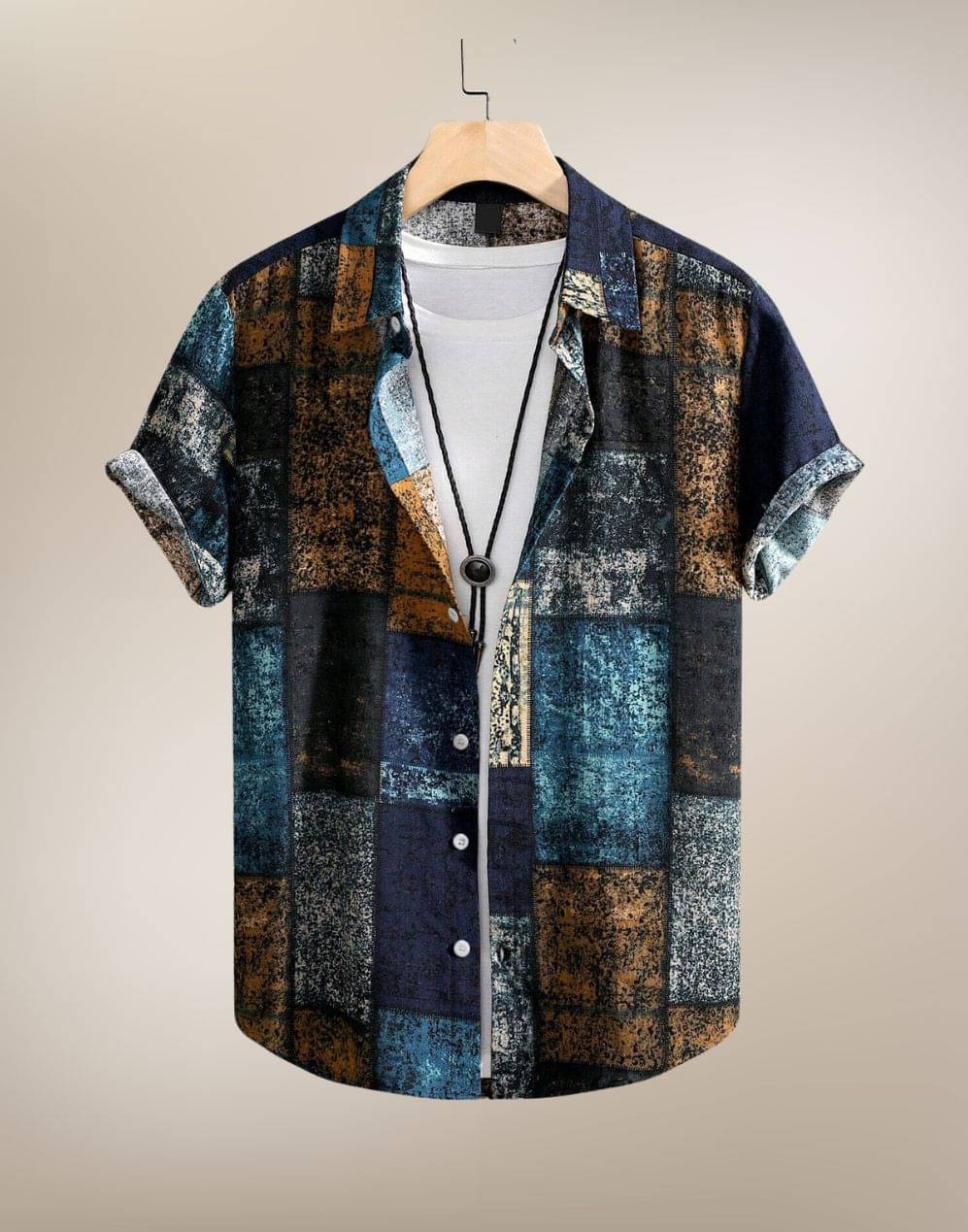     			BEAUE Poly Cotton Regular Fit Printed Half Sleeves Men's Casual Shirt - Blue ( Pack of 1 )