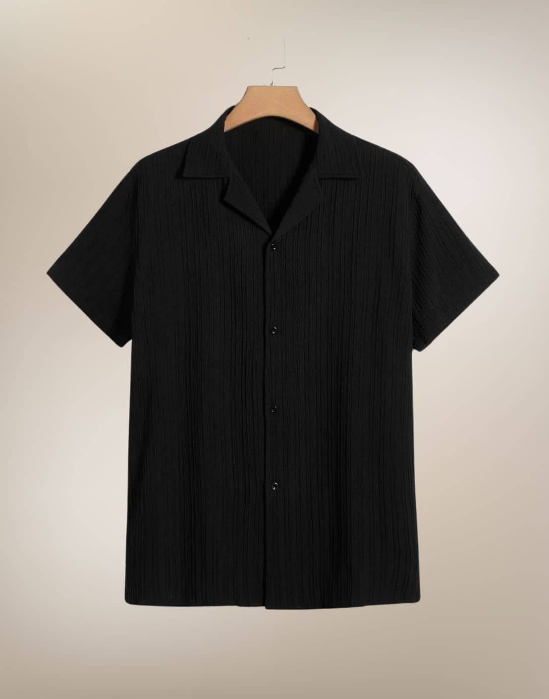 BEAUE Poly Cotton Regular Fit Printed Half Sleeves Men's Casual Shirt - Black ( Pack of 1 )