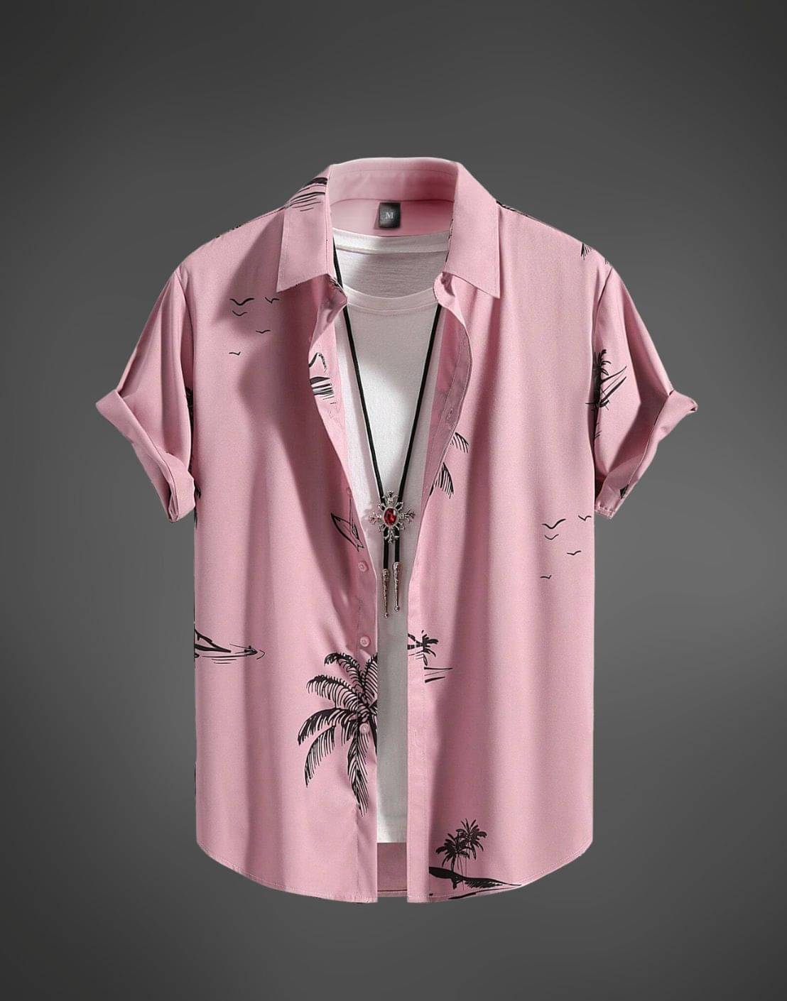 BEAUE Poly Cotton Regular Fit Printed Half Sleeves Men's Casual Shirt - Pink ( Pack of 1 ) BEAUE Poly Cotton Regular Fit Printed Half Sleeves Men's Casual Shirt - Pink ( Pack of 1 )
