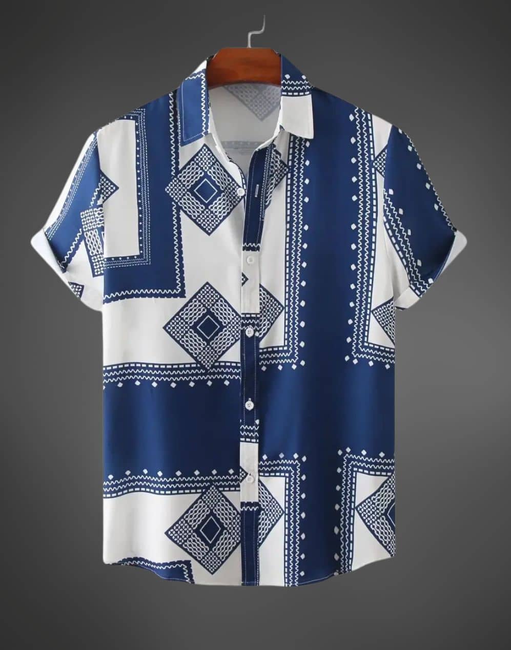 BEAUE Poly Cotton Regular Fit Printed Half Sleeves Men's Casual Shirt - Blue ( Pack of 1 )