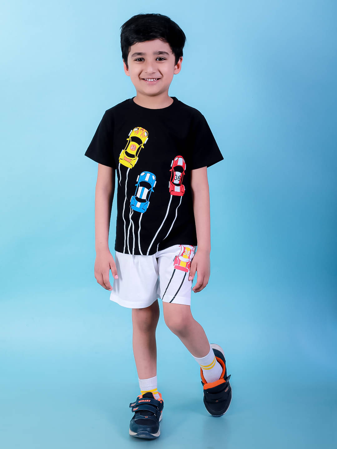     			Chandrika Pack of 1 Boys Cotton Blend T-Shirt & Shorts Set ( Black )