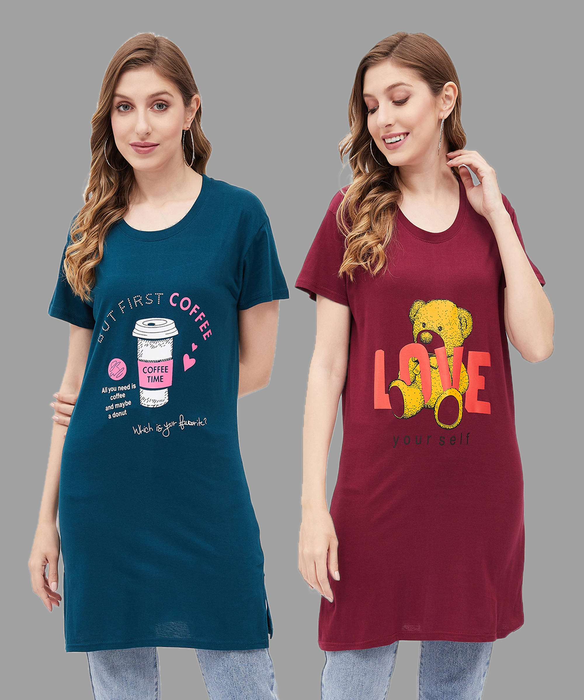 Christy World Women Cotton Printed Regular Fit Round Neck T-Shirt ( Multicolor 2 )     			Christy World Women Cotton Printed Regular Fit Round Neck T-Shirt ( Multicolor 2 )