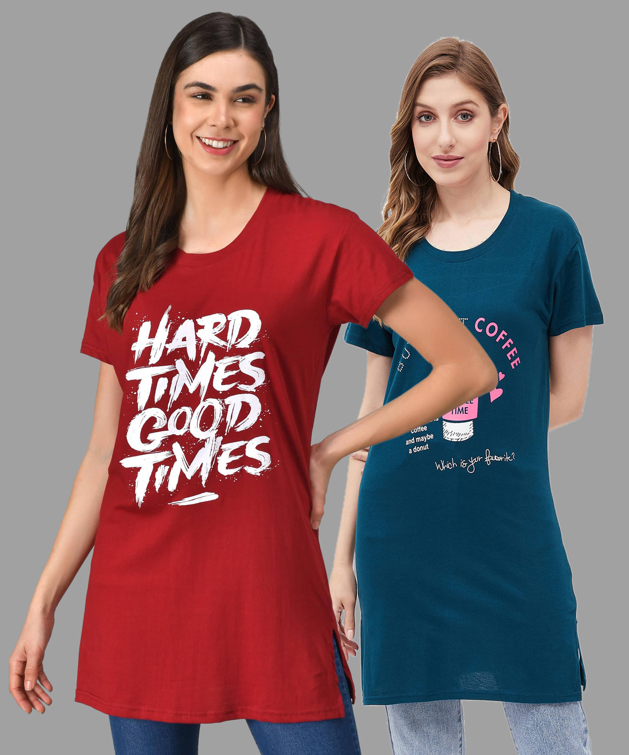 Christy World Women Cotton Printed Regular Fit Round Neck T-Shirt ( Multicolor 7 )     			Christy World Women Cotton Printed Regular Fit Round Neck T-Shirt ( Multicolor 7 )