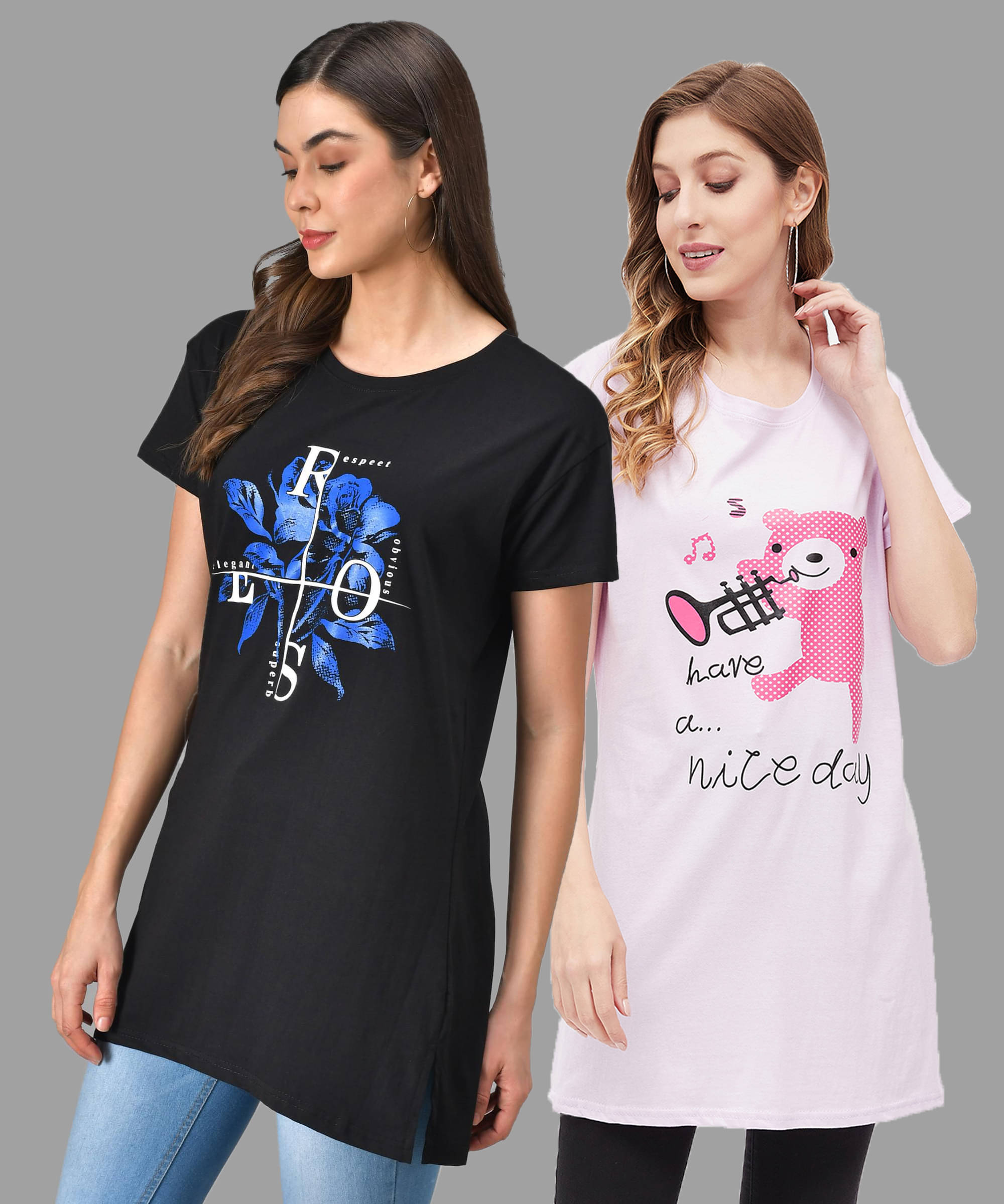     			Christy World Women Cotton Printed Regular Fit Round Neck T-Shirt ( Multicolor 3 )