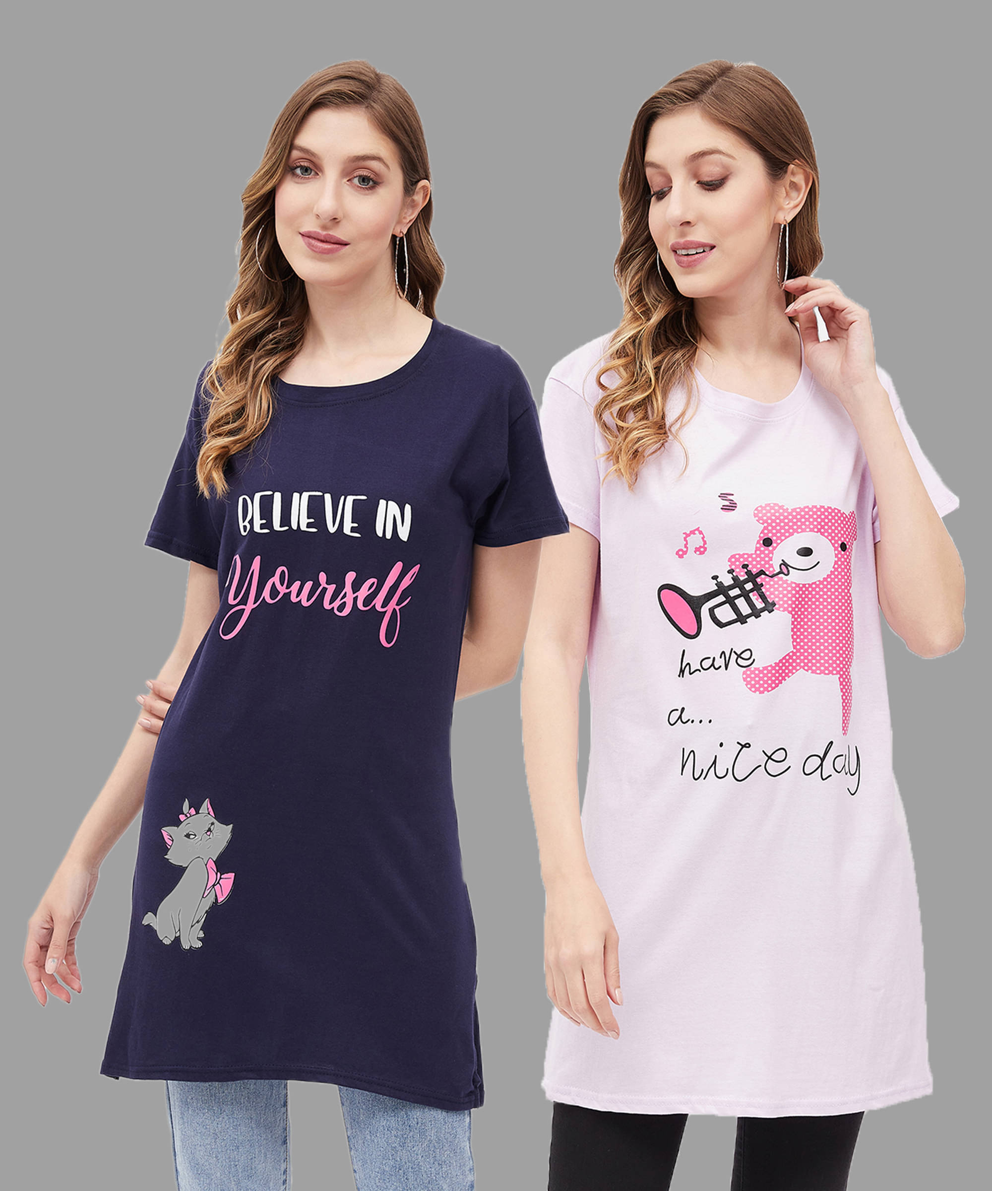 Christy World Women Cotton Printed Regular Fit Round Neck T-Shirt ( Multicolor 1 )     			Christy World Women Cotton Printed Regular Fit Round Neck T-Shirt ( Multicolor 1 )