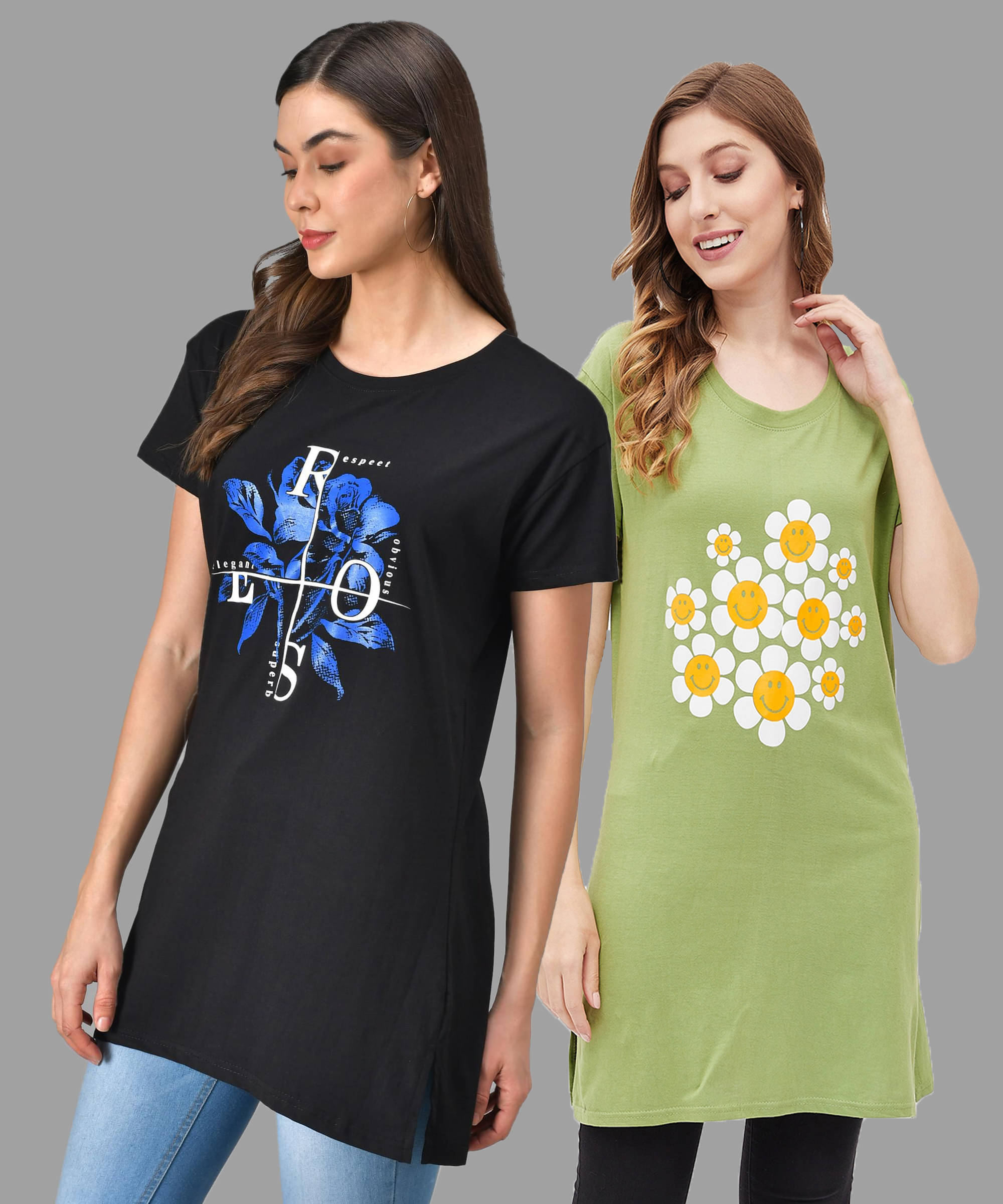 Christy World Women Cotton Printed Regular Fit Round Neck T-Shirt ( Multicolor 4 ) Christy World Women Cotton Printed Regular Fit Round Neck T-Shirt ( Multicolor 4 )
