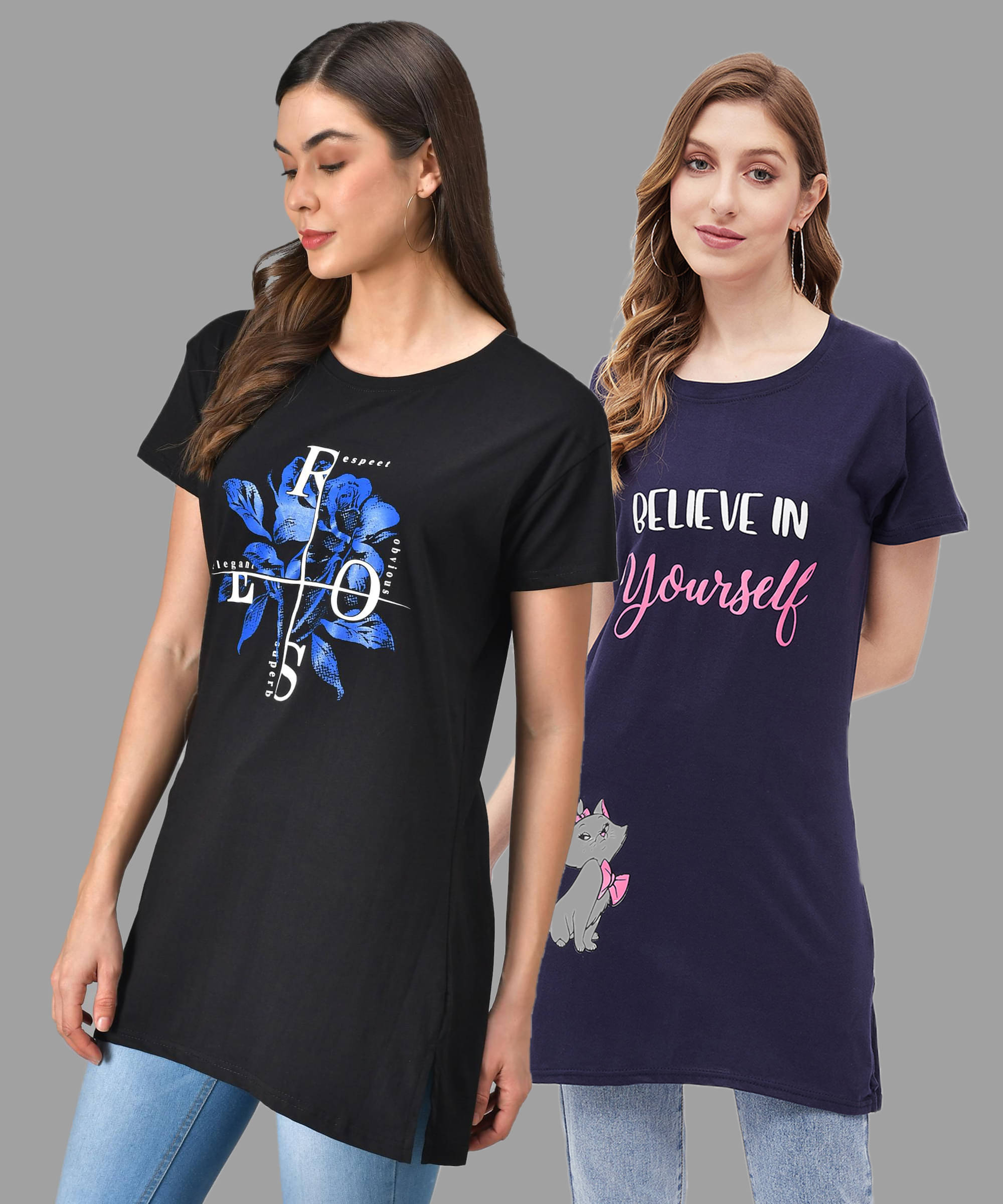     			Christy World Women Cotton Printed Regular Fit Round Neck T-Shirt ( Multicolor 9 )