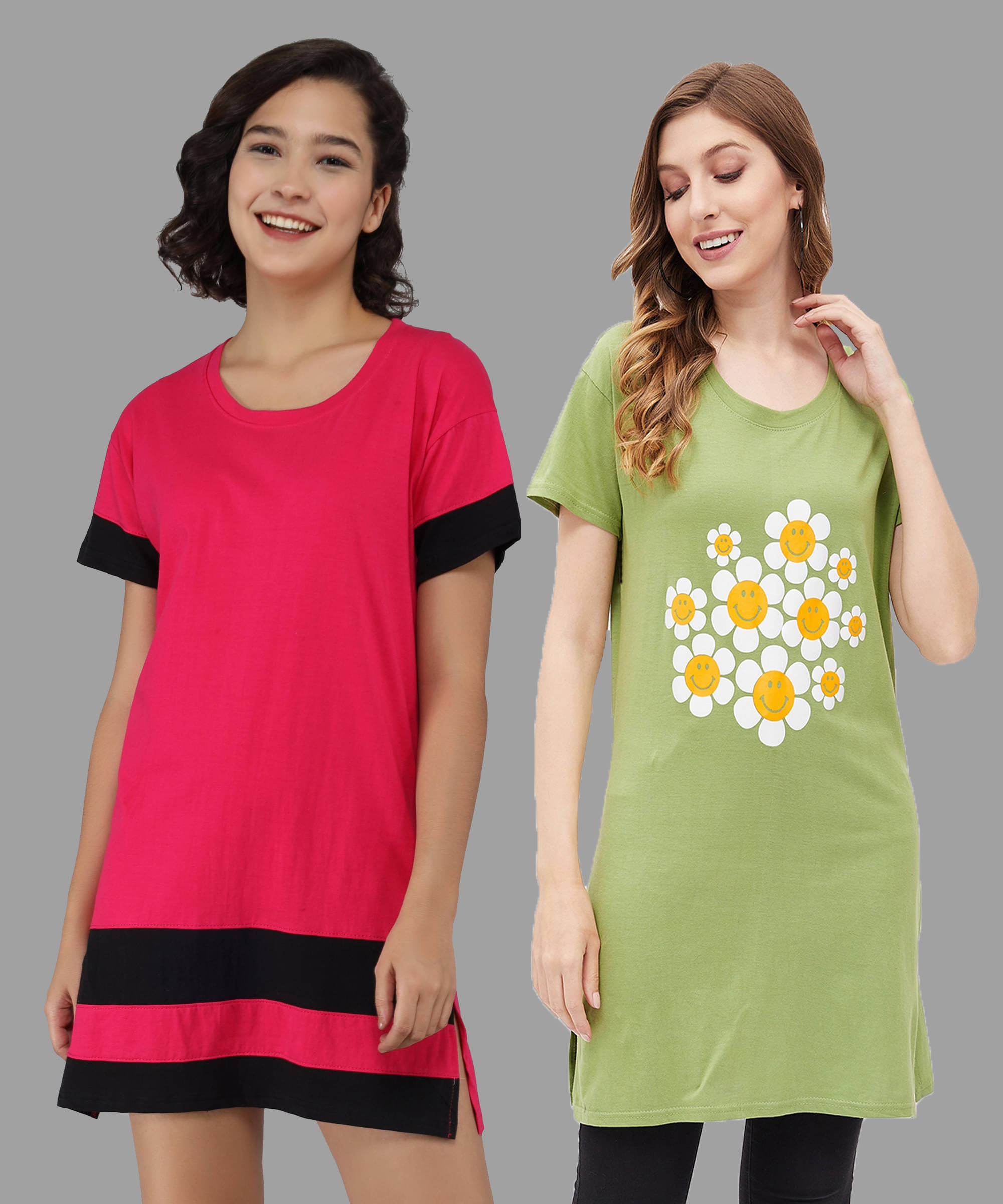     			Christy World Women Cotton Printed Regular Fit Round Neck T-Shirt ( Multicolor 1 )