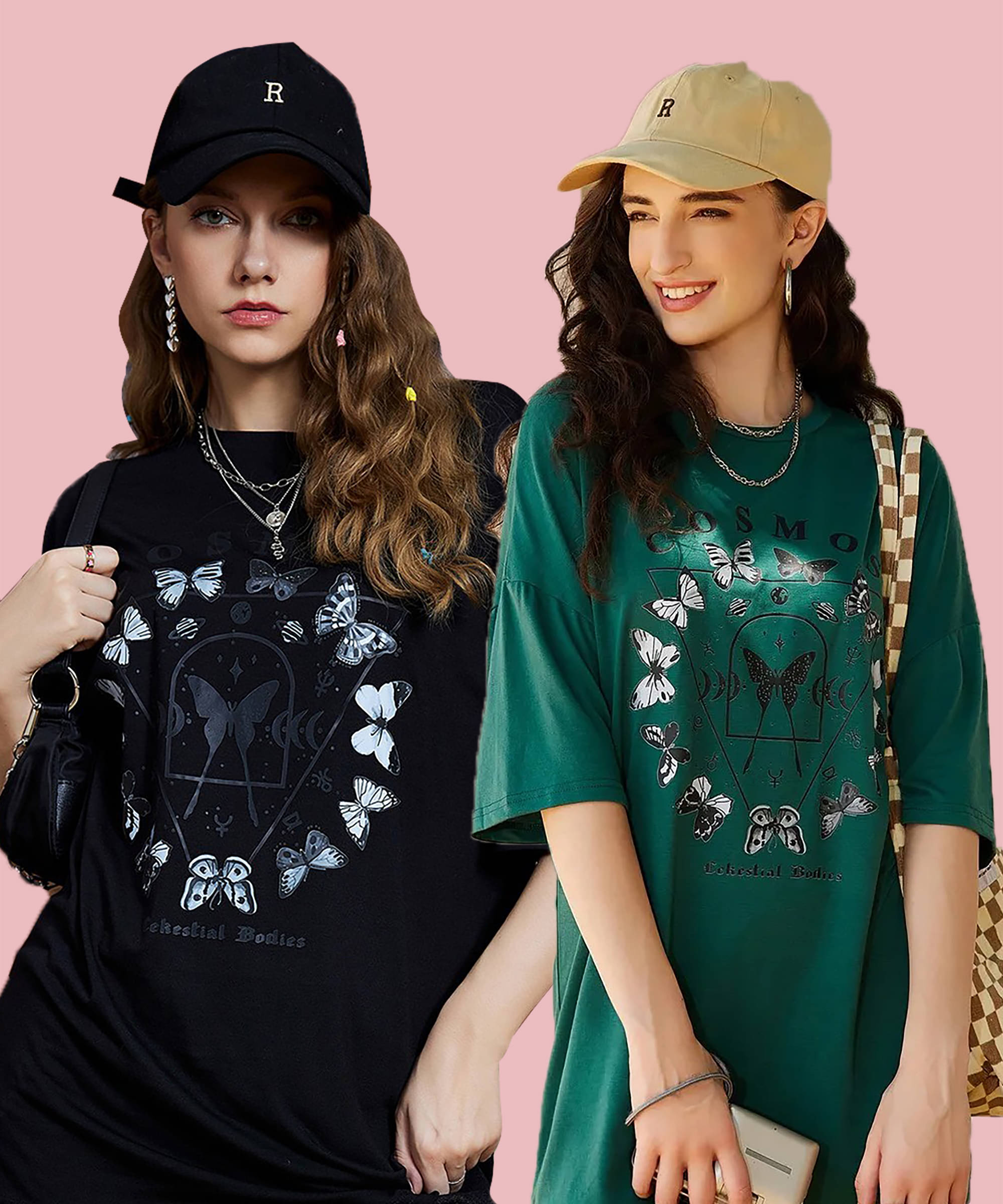     			Christy World Women Cotton Printed Oversized Fit Round Neck T-Shirt ( Multicolor 5 )