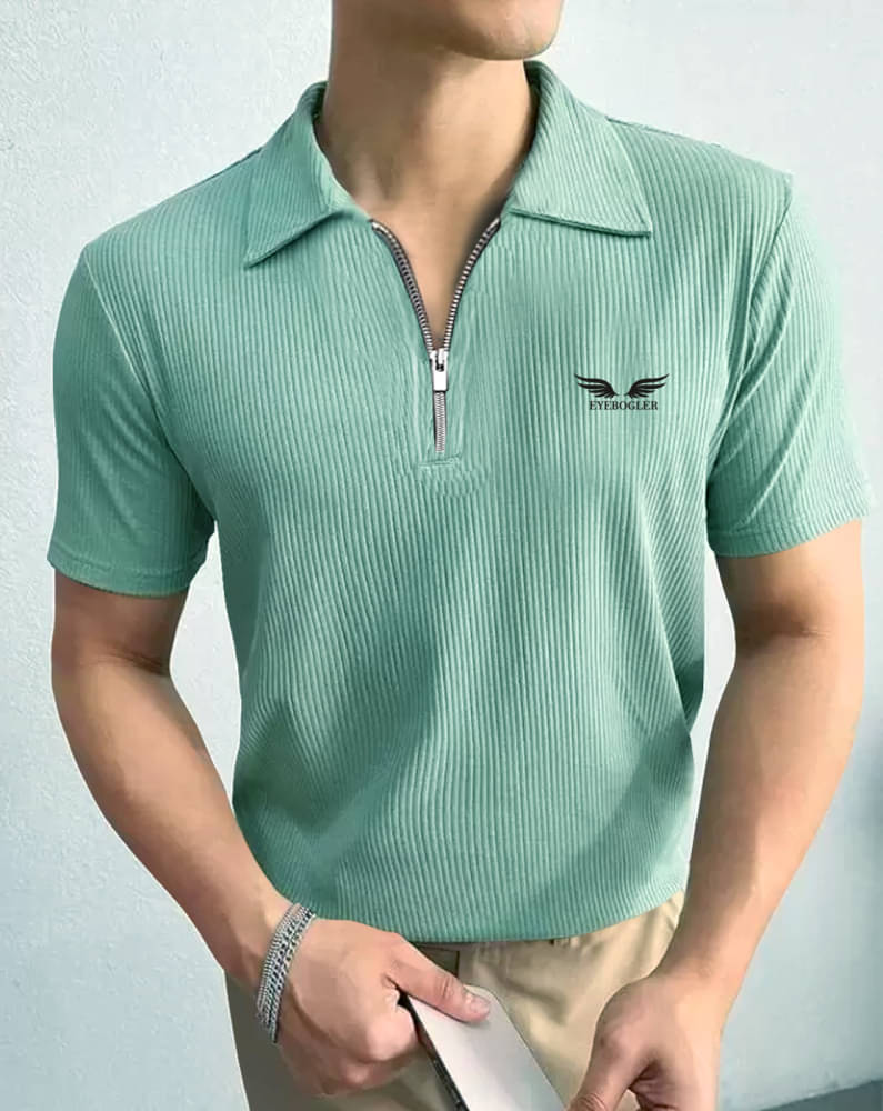     			Eyebogler Pack of 1 Polyester Regular Fit Solid Half Sleeves Men's Polo T Shirt ( Green )