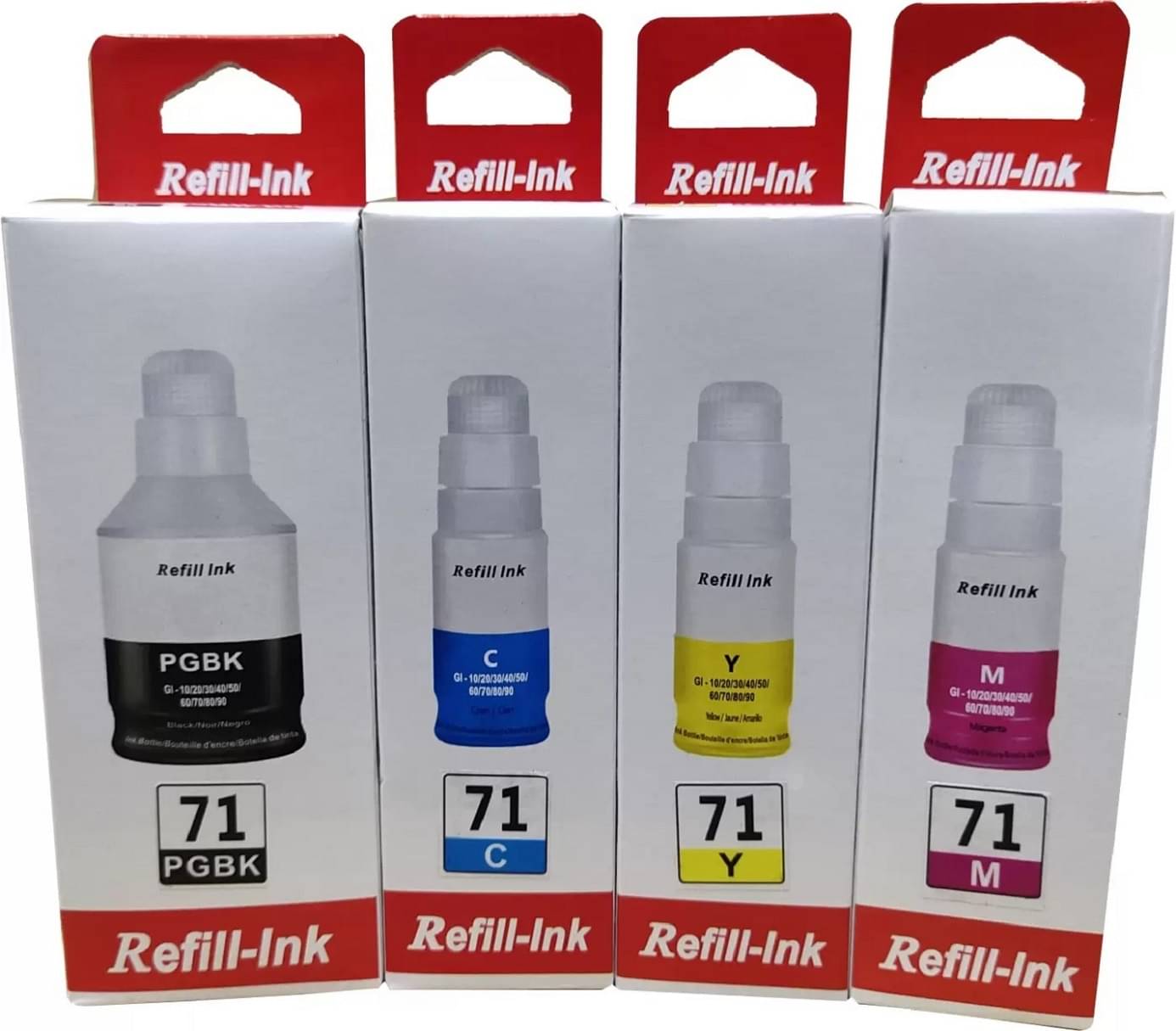     			KALAR 71 INK For G2021 Multicolor Pack of 4 Cartridge for GI-71 INK Printers G1020, G2020, G2021, G2060, G3020, G3060